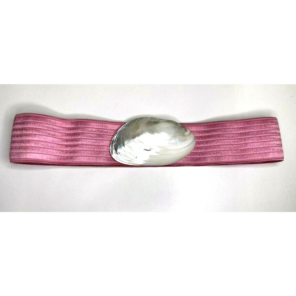 Charmant Belt Shell Pink Opalescent Buckle Stretch